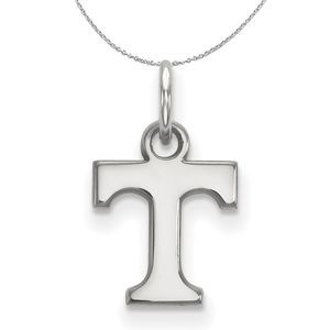 Sterling Silver U. of Tennessee XS (Tiny) Initial T Necklace - 20 Inch